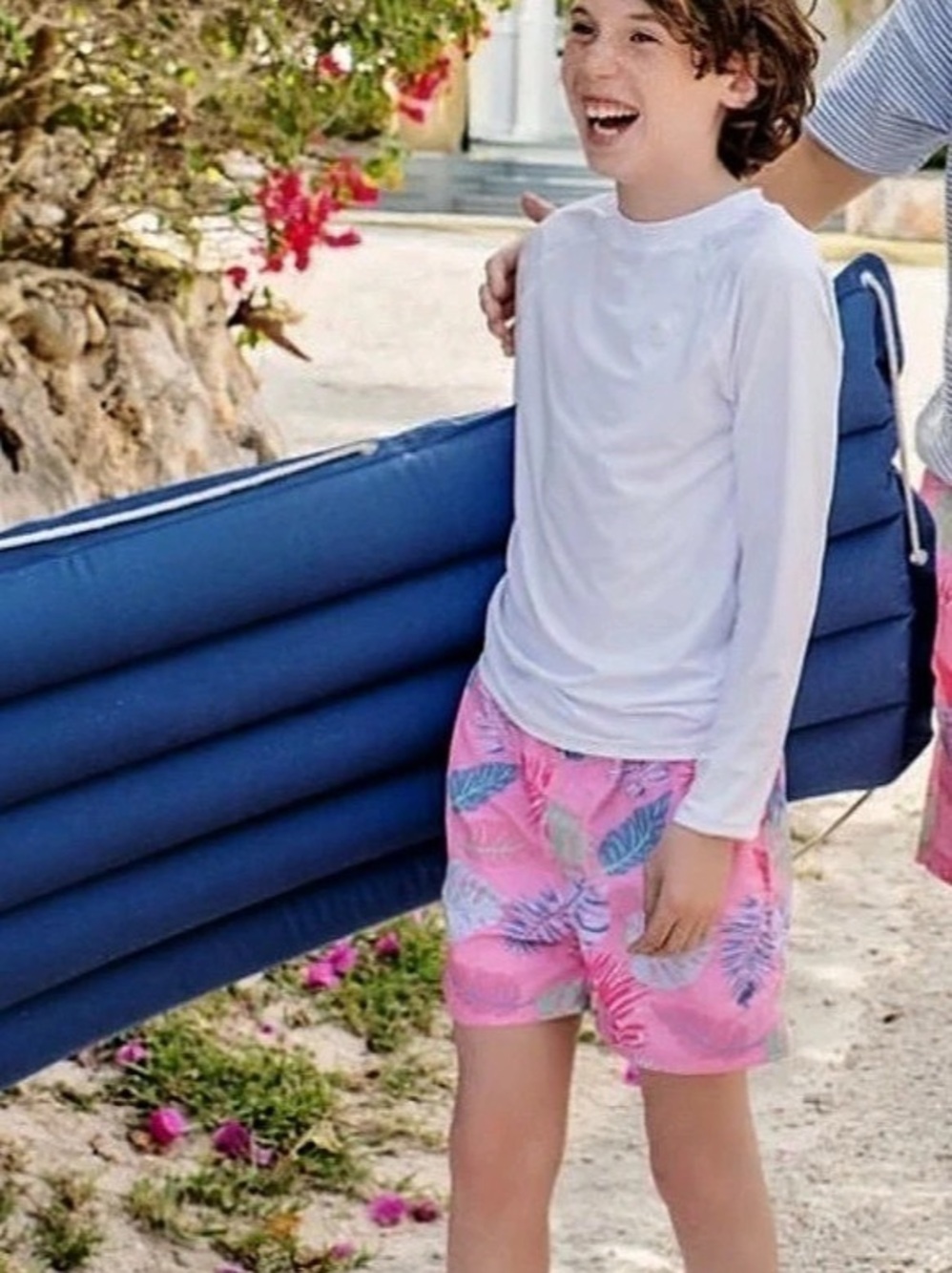 NWT The Beaufort Bonnet Company Tortola Swim Trunks Pink Floral Boys Size 6